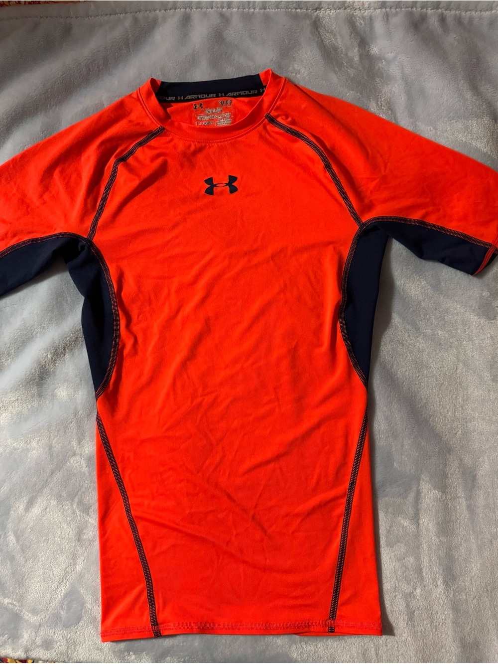 Under Armour Bright Orange Short Sleeve Training Top with Black Logo